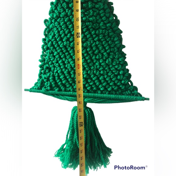 Vintage Macrame Green Large Christmas Tree Boho Decor Wall Hanging MCM - Picture 5 of 7
